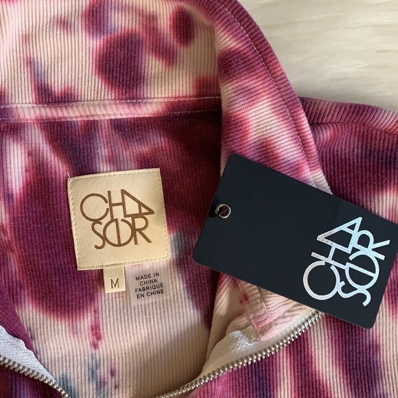 nwt // chaser tie dye ribbed quarter zip pullover - Picture 9 of 12